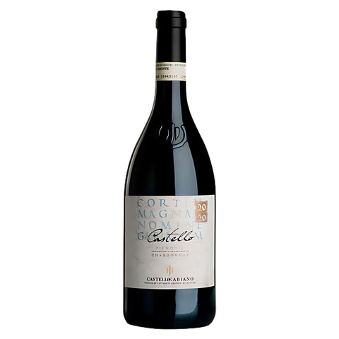 Chardonnay Castello di Gabiano DOC 2020 (750ml). Vinho branco elegante do Piemonte. Notas de frutas maduras e frescor harmonioso. Ideal para alta gastronomia e peixes. Qualidade Castello di Gabiano.